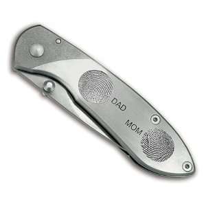    Sterling Silver Double Fingerprint, Pocket Knife 
