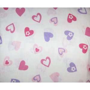  Pink and Purple Hearts Flannel Twin Sheet Set Everything 