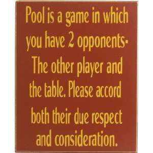 Pool Is A Game 2 Opponents Sign 
