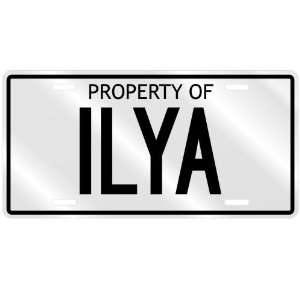 PROPERTY OF ILYA LICENSE PLATE SING NAME 