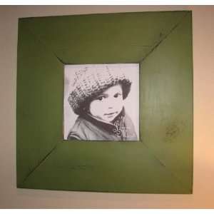   11x11 Distressed Picture Frame; Spring Moss Green 