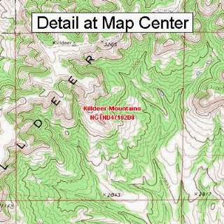   Quadrangle Map   Killdeer Mountains, North Dakota (Folded/Waterproof