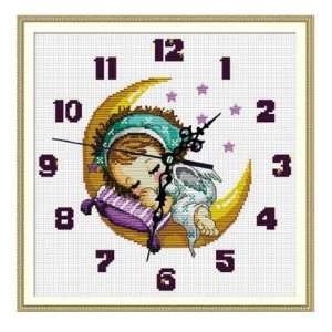  Moon Dream clock Cross stitch Kit Arts, Crafts & Sewing