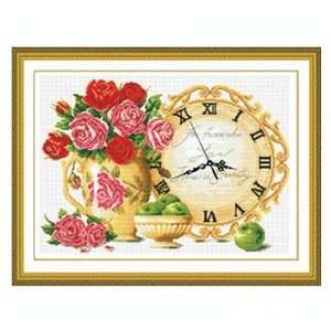  Vase clock Cross stitch Kit Arts, Crafts & Sewing