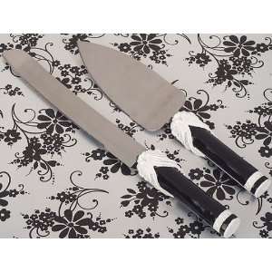   Keepsake The Black and White collection Cake and Knife set. Baby