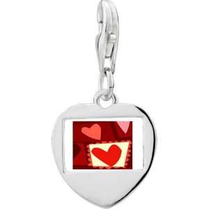  925 Sterling Silver Paper Cutout Hearts Photo Heart Frame 