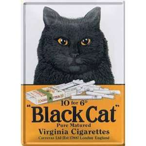  Black cat Cigarettes metal postcard / mini sign
