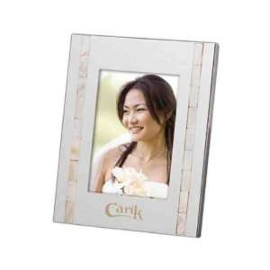   steel 4 x 6 photo frame with mother of pearl inlay. 