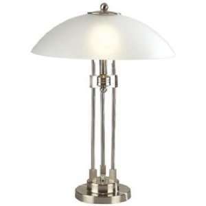   Dome Shade Brushed Steel Contemporary Table Lamp