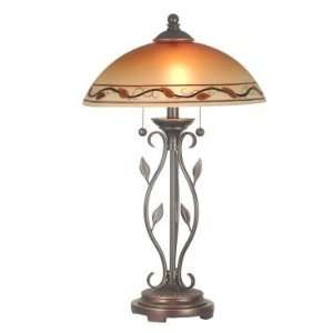  Dale Tiffany Garden Leaf Table Lamp in Antique Golden Sand 