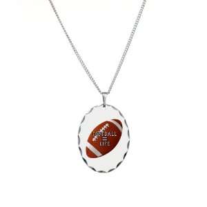    Necklace Oval Charm Football Equals Life Artsmith Inc Jewelry