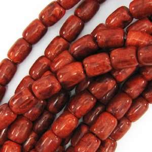  12mm red sponge coral cylinder beads 16 strand