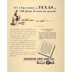  1939 Ad Houston Pipe Line Natural Gas Texas Gulf Coast 
