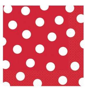  Lets Party By Amscan Red Polka Dot Lunch Napkins 