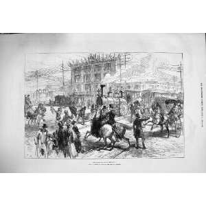  1876 Broad Street Philadelphia Train Railway Horses