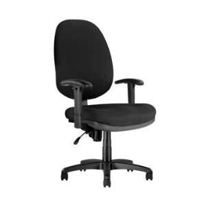   , High Back, Large Chair, w/ Arms (Black Fabric)