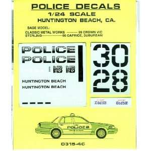  CBA 1/24 Huntington Beach, CA Police Decals