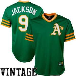  Reggie Jackson Oakland Athletics Majestic Green Throwback 