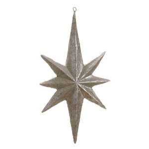  24 Paper Mache Northern Star Ornament Silver (Pack of 2 