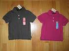 Twin boy girl DARK GRAY and MAGENTA VIOLET collar shirts tops NWT 24m 