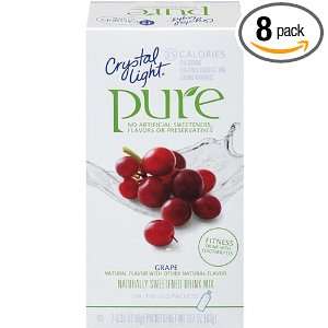 Crystal Light On The Go Pure Fitness Grape, 7 Count Boxes (Pack of 8 