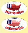 GOD BLESS AMERICA USA U.S.A. FLAG Stickers Decals