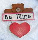 bear hanging wood sign be mine  0
