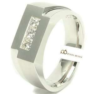   Contemporary High End Mens Invisible Diamond Setting Wedding Ring