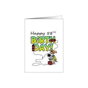  Happy 58th Birthday   Dynamite Dog Card Toys & Games