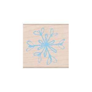  Paper Inked Snowflake Wood Mounted Rubber Stamp (E4179 