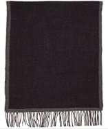 Zegna charcoal wool striped edge fringe scarf style# 317770001