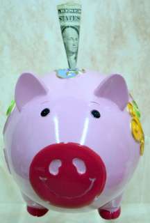 PIGGY BANK Pink Pig Hearts Personalized FREE 099567  