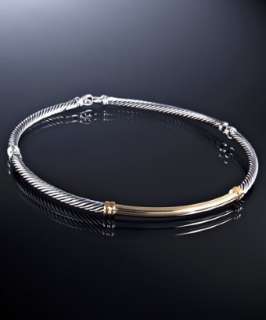 David Yurman silver and gold Metro Cable choker   