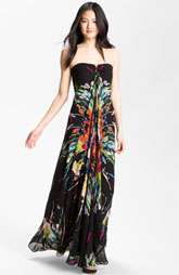Nicole Miller Paint Splatter Silk Chiffon Gown $695.00