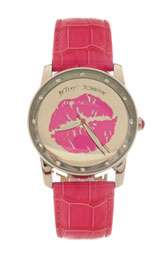 Betsey Johnson Lips Dial Leather Strap Watch $115.00