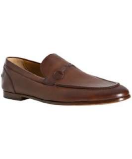 Gucci brown leather quilted horsebit loafers  