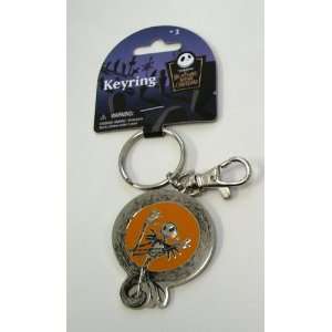 Nightmare Before Christmas Jack Skellington Orange Metal Keychain Key 