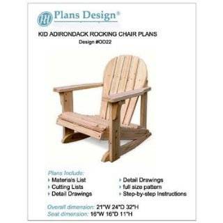 Child Adirondack Rocking Chair Woodworking Plans,Trace & Cut , #ODF22