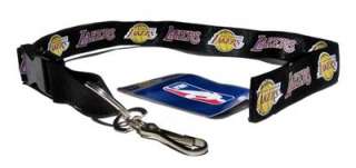 Los Angeles Lakers Black Lanyard Key Chain ID Strap  