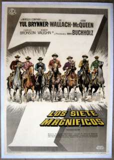 THE MAGNIFICENT 7, orig Span 1 sheet, Great GRAPHICS  