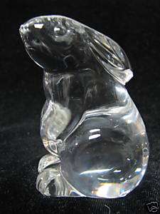 Baccarat France Crystal Bunny Rabbit Paperweight  