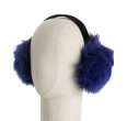 adrienne landau royal blue fox fur earmuffs