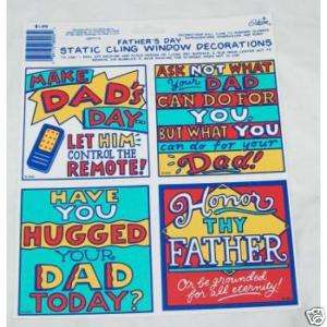 Fathers Day Static Clings Window Decorations 8 X 9 1/2  