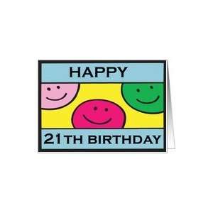  Smiley Face 21th Birthday Card Toys & Games