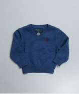 POLO Ralph Lauren BABY cornflower blue pima cotton v neck knit sweater 