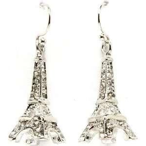   Crystal 3D Eiffel Tower Paris France Theme Dangle Earrings Jewelry