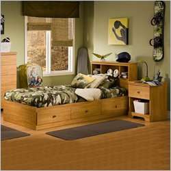   Twin Wood Captains Bed 3 Piece Bedroom Set in Florence Maple [188258