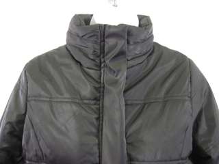 DESIGNER Black Zip Up Puff Jacket Coat Sz S  