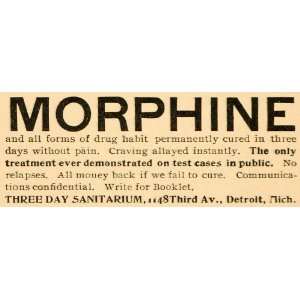  1902 Ad Medical Quackery Morphine Drug Addiction Cure 