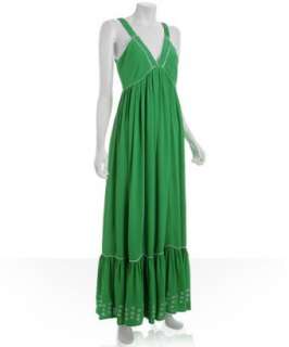 Fourtys green Flower Power long dress  